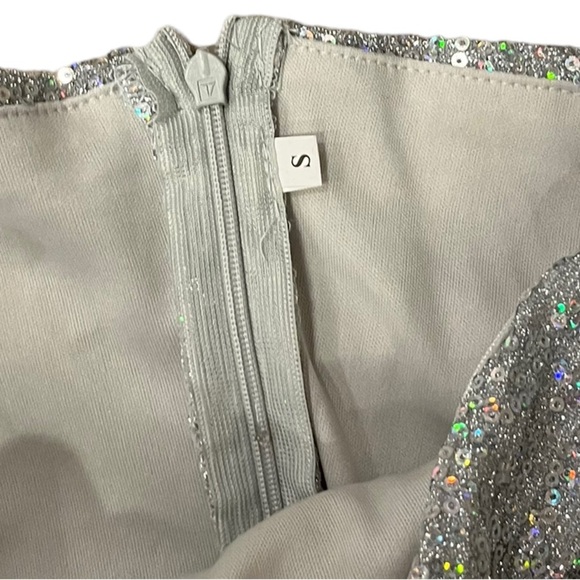 Silver Sequin Mini Dress - Women’s Size Small - Picture 4 of 5
